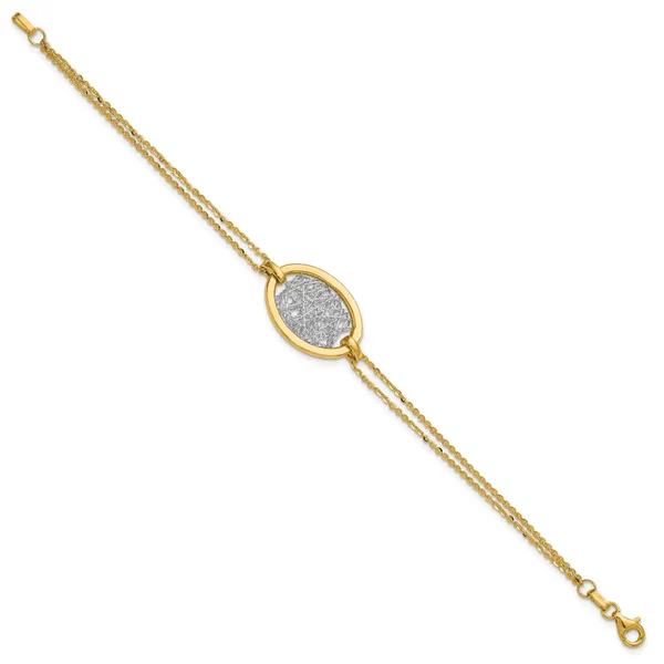 Leslie's 14K w/White Rhodium Polished D/C Fancy Oval 2-Strand Bracelet Image 2 Spath Jewelers Bartow, FL