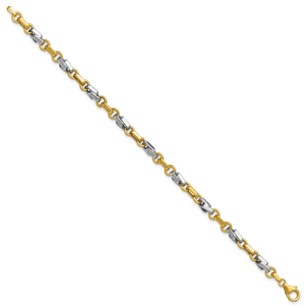 Leslie's 14K w/White Rhodium Polished Fancy Link Bracelet Image 2 Thomas A. Davis Jewelers Holland, MI