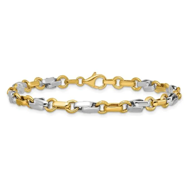 Leslie's 14K w/White Rhodium Polished Fancy Link Bracelet Image 3 Spath Jewelers Bartow, FL