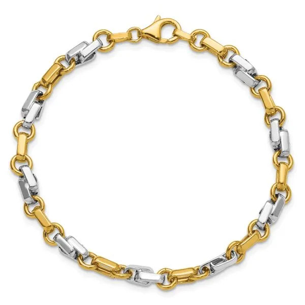 Leslie's 14K w/White Rhodium Polished Fancy Link Bracelet Image 4 Morin Jewelers Southbridge, MA