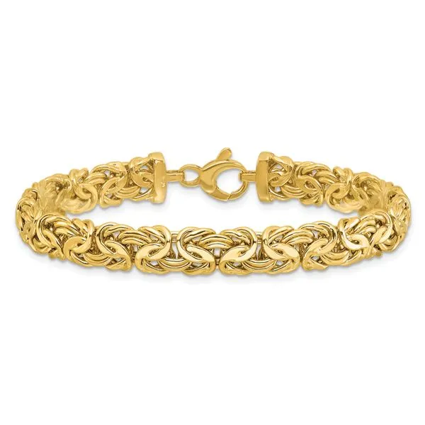 Leslie's 14K Polished 8.0mm Byzantine Link Bracelet Image 3 Valentine's Fine Jewelry Dallas, PA