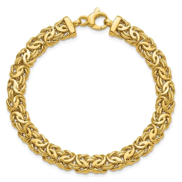Leslie's 14K Polished 8.0mm Byzantine Link Bracelet Image 4 Quantum Qarat  Phoenix, AZ