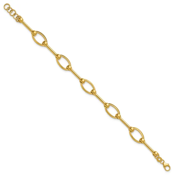 Leslie's 14K Polished Bar and Oval Link w/ .5in Ext. Bracelet Image 2 Moseley Diamond Showcase Inc Lexington, SC