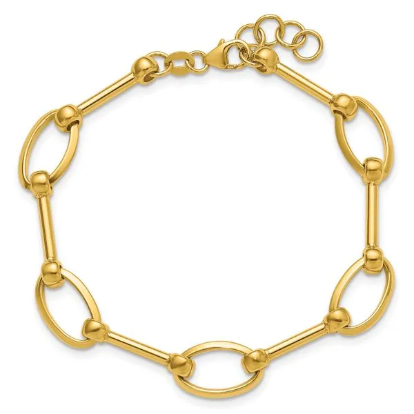 Leslie's 14K Polished Bar and Oval Link w/ .5in Ext. Bracelet Image 4 Grayson & Co. Jewelers Iron Mountain, MI