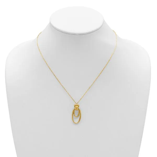 Leslie's 14K Polished Fancy Ovals with 2in  Ext. Necklace Image 3 Valentine's Fine Jewelry Dallas, PA