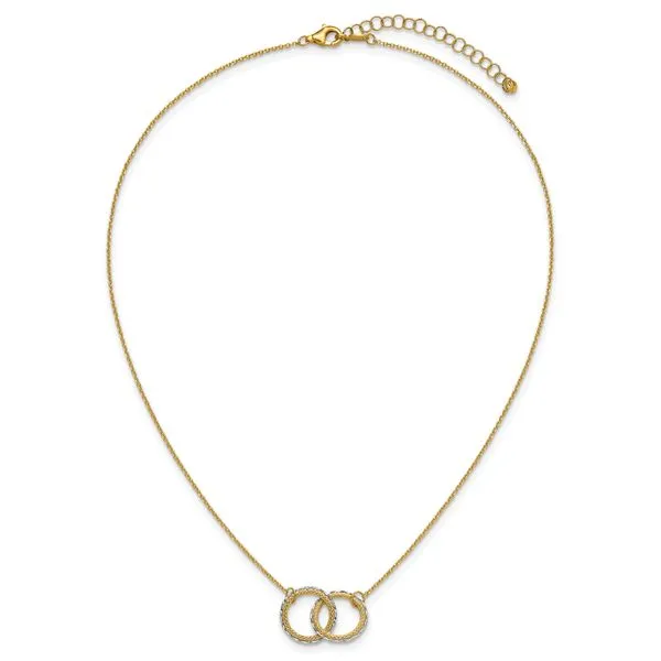 Leslie's 14KTT Pol/Texture/Dia-cut Circles w/ 2in Ext. Necklace Image 4 Jewelry Design Studio Jensen Beach, FL