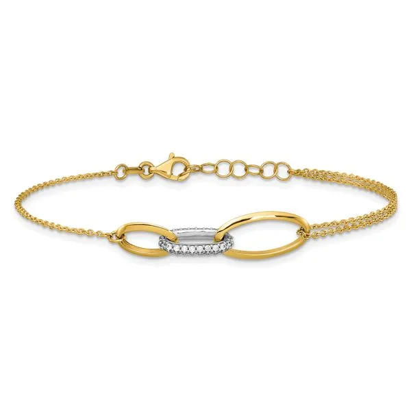 Leslie's 14K Two-tone Polished Fancy CZ Ovals w/.75in Ext. Bracelet Image 3 Grayson & Co. Jewelers Iron Mountain, MI