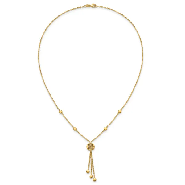 Leslie's 14K Polished Fancy Filigree Circles Dangle Necklace Image 4 Diny's Jewelers Middleton, WI