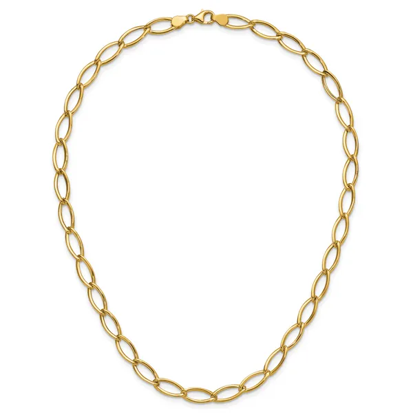 Leslie's 14K Polished Fancy Oval Link Necklace Image 4 J. Anthony Jewelers Neenah, WI