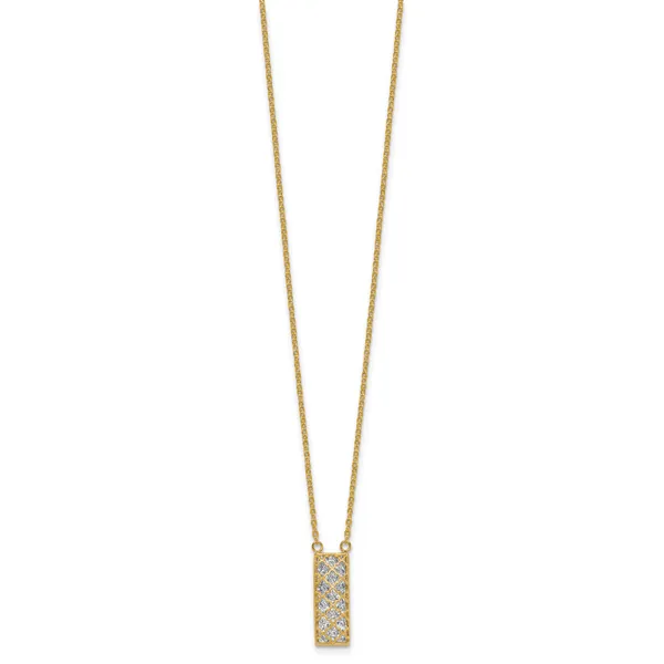 Leslie's 14K Two-tone Polished / Dia-cut Bar Necklace Image 2 Arlene's Fine Jewelry Vidalia, GA