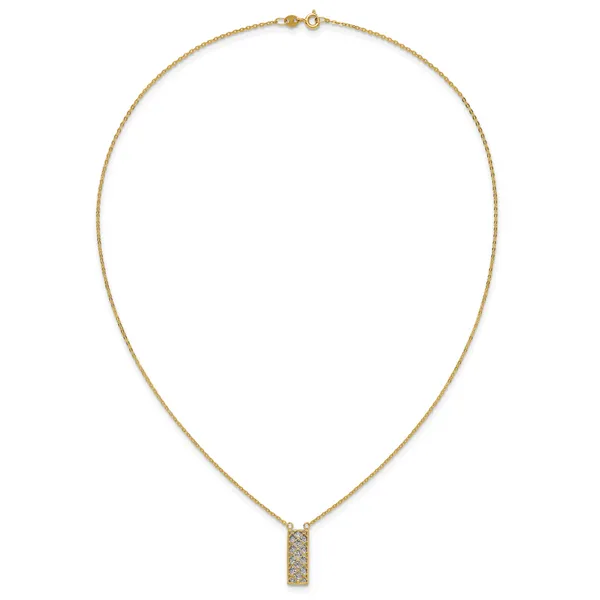 Leslie's 14K Two-tone Polished / Dia-cut Bar Necklace Image 4 Albert's Jewelers Kingsland, GA
