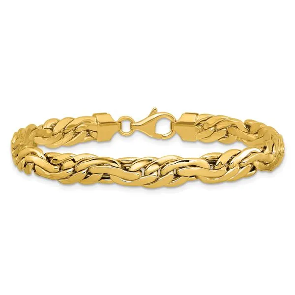 Leslie's 14K Polished 7.5mm Fancy Link Bracelet Image 3 Trenton Jewelers Ltd. Trenton, MI