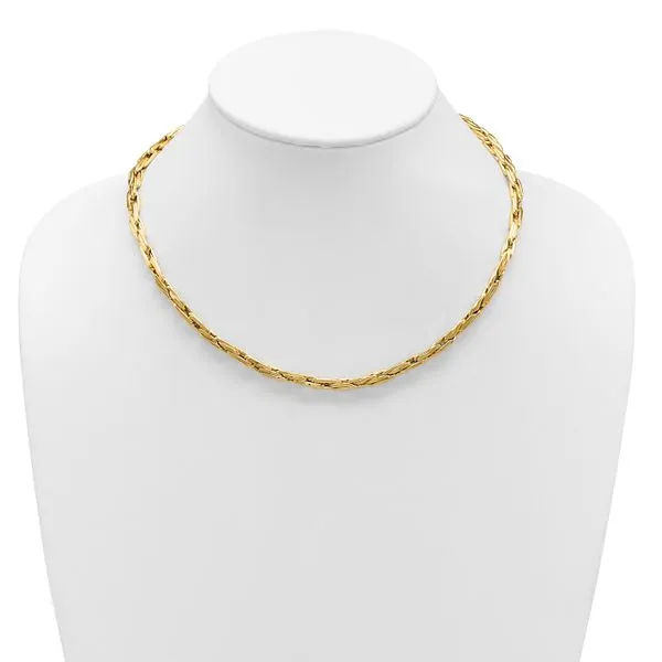 Leslie's 14K Polished 5.0mm Fancy Link Necklace Image 3 Leslie E. Sandler Fine Jewelry and Gemstones rockville , MD