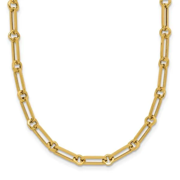 Leslie's 14K Polished Fancy Paperclip Link Necklace Boyd Jewelers Wesley Chapel, FL