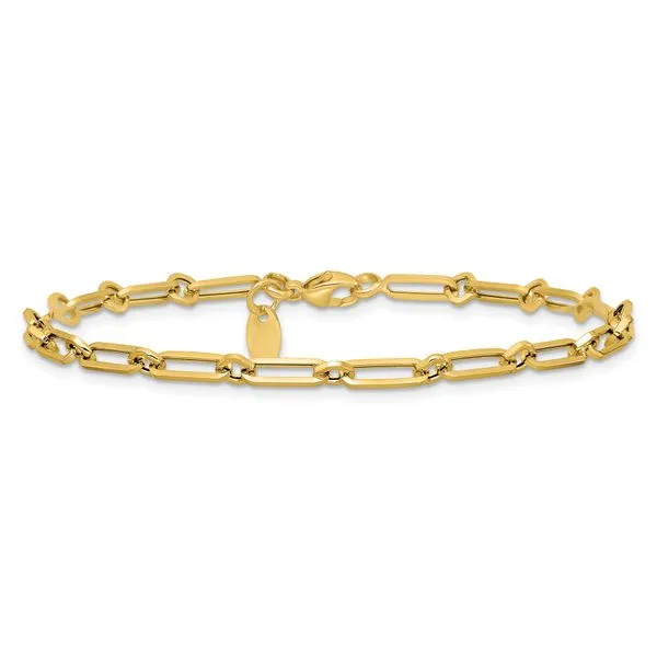 Leslie's 14K Polished Fancy Paperclip Link Bracelet Image 3 J. Anthony Jewelers Neenah, WI