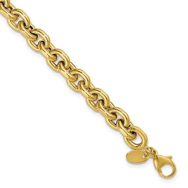 Leslie's 14K Polished 6.5mm Flat Edge Cable Link Bracelet Trenton Jewelers Ltd. Trenton, MI