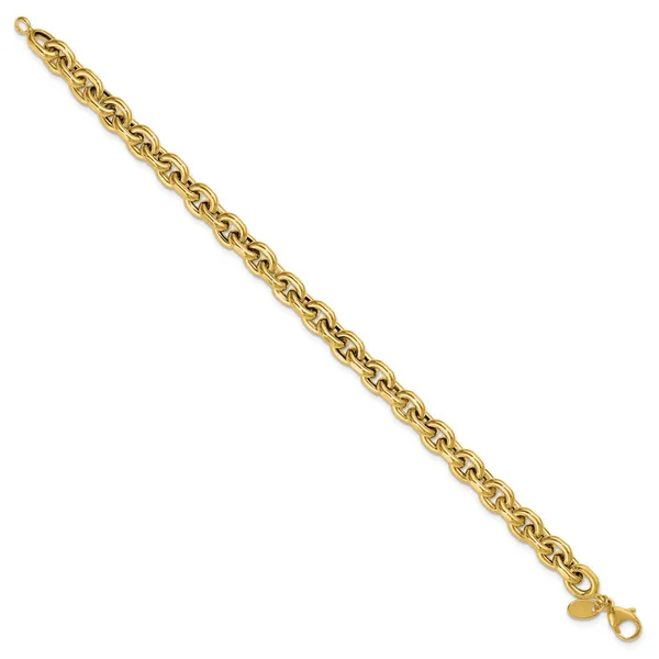 Leslie's 14K Polished 6.5mm Flat Edge Cable Link Bracelet Image 2 Trenton Jewelers Ltd. Trenton, MI