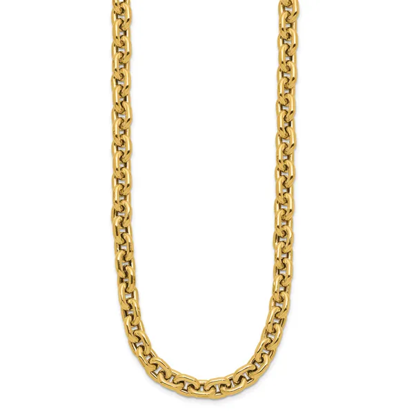 Leslie's 14K Polished 7.0mm Flat Edge Cable Link Necklace Image 2 John E. Koller Jewelry Designs owasso, OK