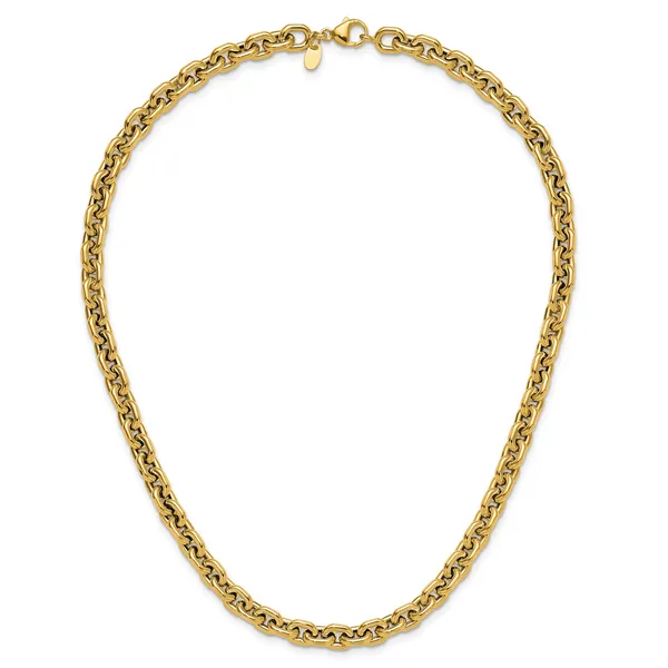 Leslie's 14K Polished 7.0mm Flat Edge Cable Link Necklace Image 4 Grayson & Co. Jewelers Iron Mountain, MI