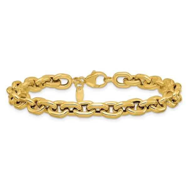 Leslie's 14K Polished 7.0mm Flat Edge Cable Link Bracelet Image 3 Jim's Jewelers Tyler, TX