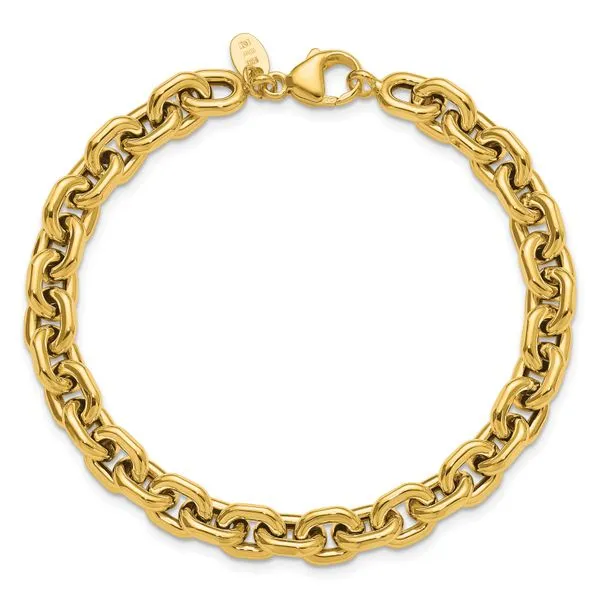 Leslie's 14K Polished 7.0mm Flat Edge Cable Link Bracelet Image 4 Morin Jewelers Southbridge, MA