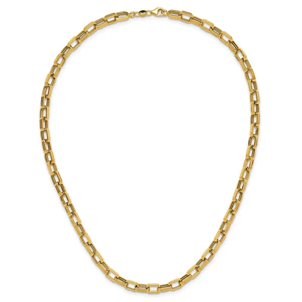 Leslie's 14K Polished 5.5mm Fancy Oval Link Necklace Image 4 Grayson & Co. Jewelers Iron Mountain, MI