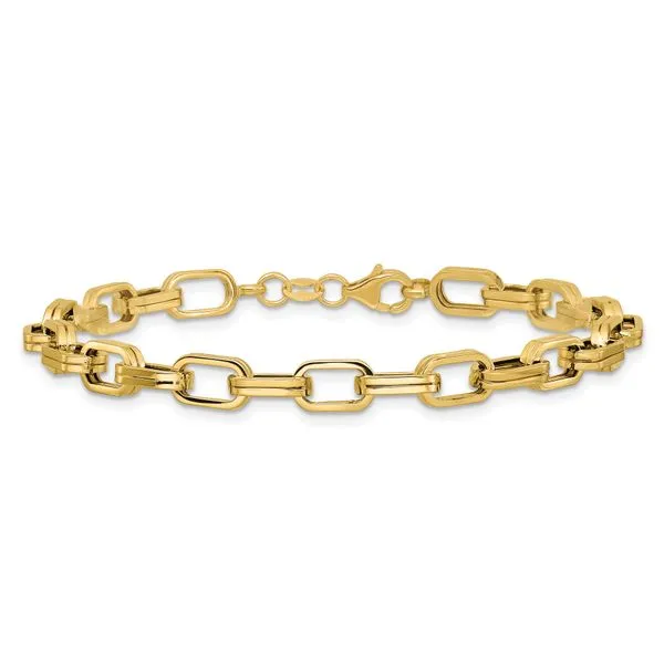 Leslie's 14K Polished 5.5mm Fancy Oval Link Bracelet Image 3 J. West Jewelers Round Rock, TX