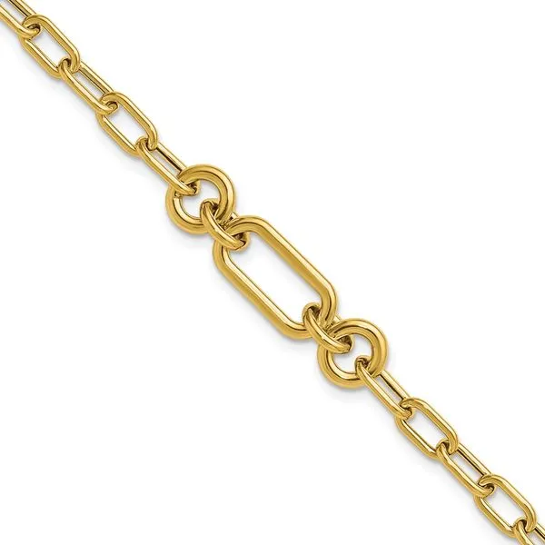 Leslie's 14K Polished Fancy Mixed Link Bracelet Grayson & Co. Jewelers Iron Mountain, MI