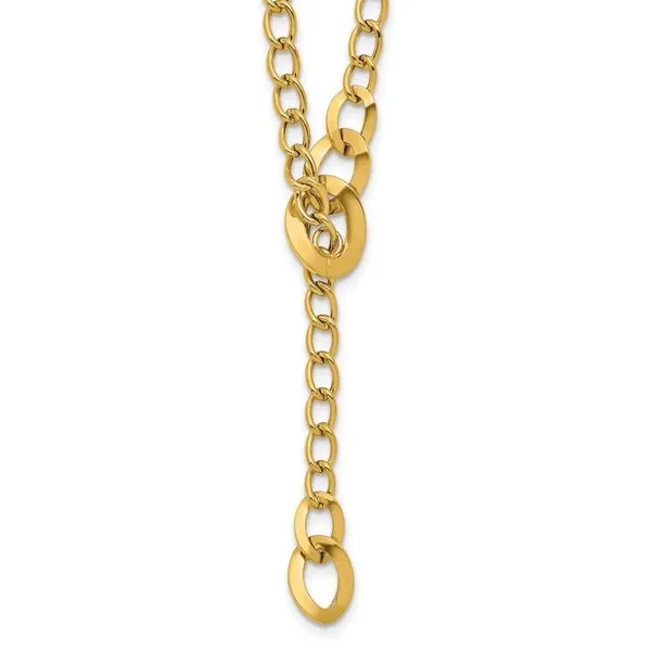 Leslie's 14K Polished Fancy Curb Link Lariat Necklace Grayson & Co. Jewelers Iron Mountain, MI