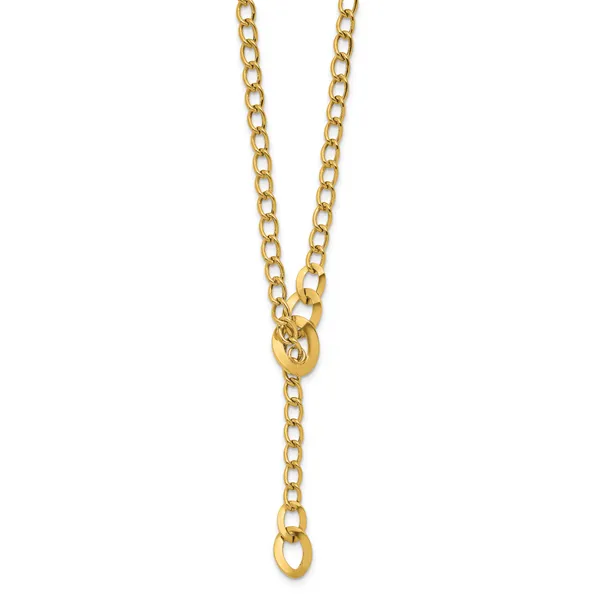 Leslie's 14K Polished Fancy Curb Link Lariat Necklace Image 2 G.G. Gems, Inc. Scottsdale, AZ