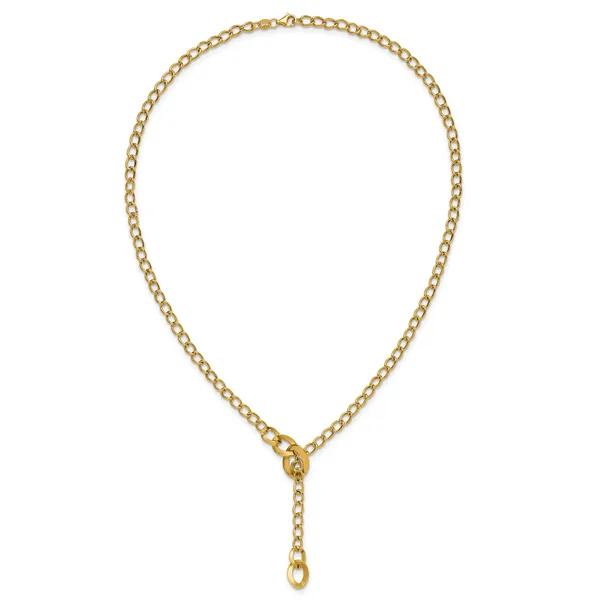 Leslie's 14K Polished Fancy Curb Link Lariat Necklace Image 4 Grayson & Co. Jewelers Iron Mountain, MI