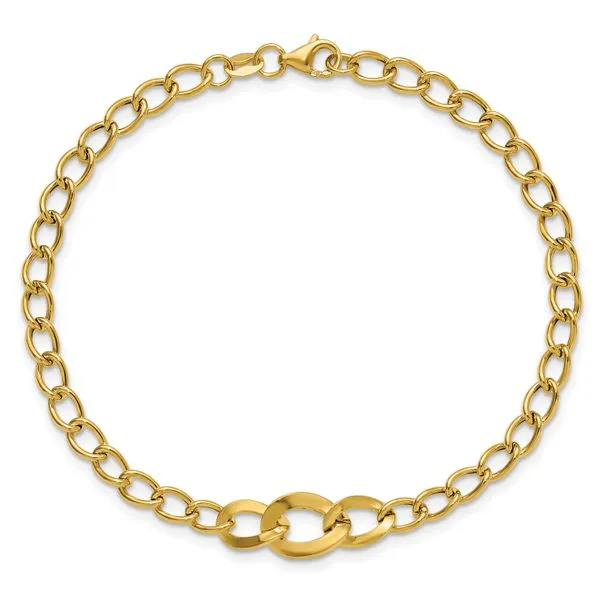 Leslie's 14K Polished Fancy Curb Link Bracelet Image 4 Atlanta West Jewelry Douglasville, GA
