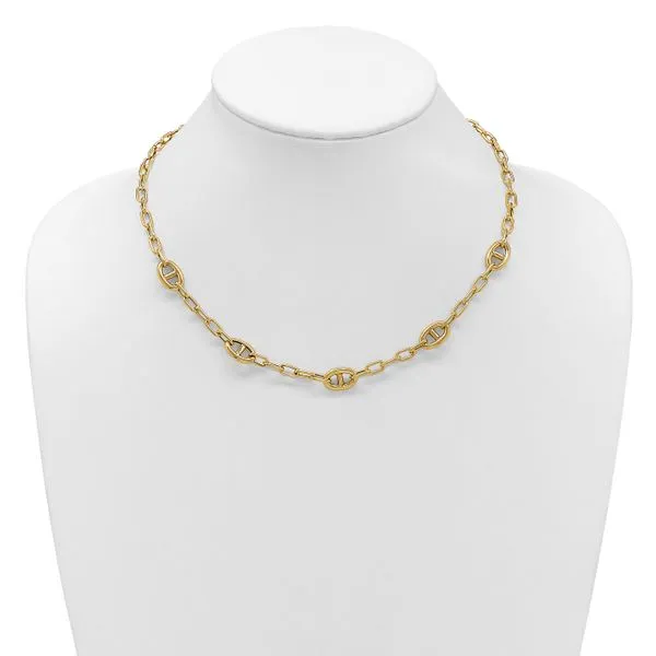 Leslie's 14K Polished Fancy Anchor Link Necklace Image 3 J. West Jewelers Round Rock, TX
