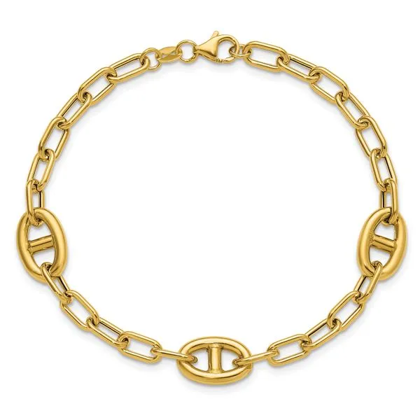 Leslie's 14K Polished Fancy Anchor Link Bracelet Image 4 Grayson & Co. Jewelers Iron Mountain, MI