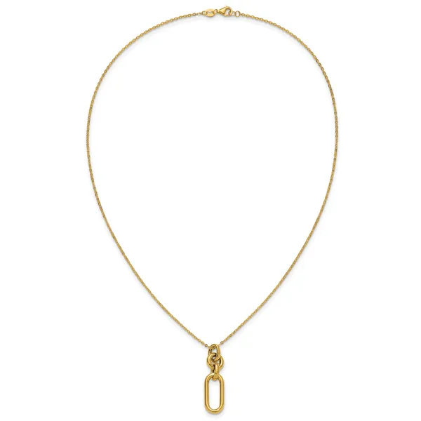 Leslie's 14K Polished Fancy Dangling Mixed Links Necklace Image 4 Diny's Jewelers Middleton, WI