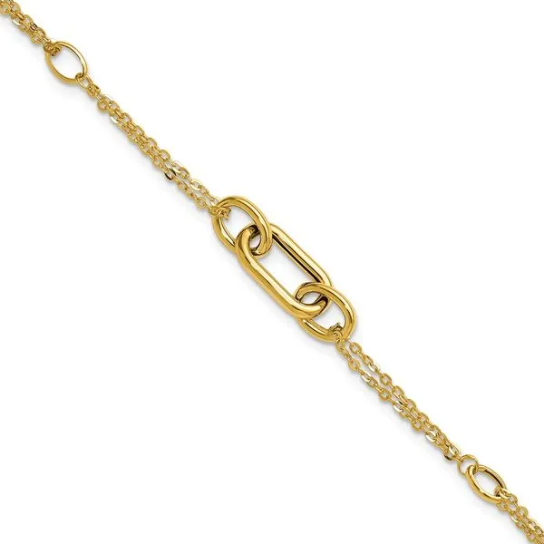 Leslie's 14K Polished Fancy Two-Strand Link Bracelet Grayson & Co. Jewelers Iron Mountain, MI
