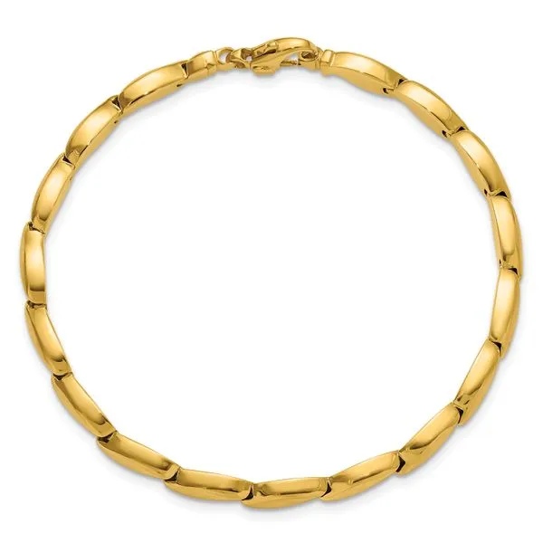 Leslie's 14K Polished and Satin 4.2mm Fancy Link Bracelet Image 4 JMR Jewelers Cooper City, FL