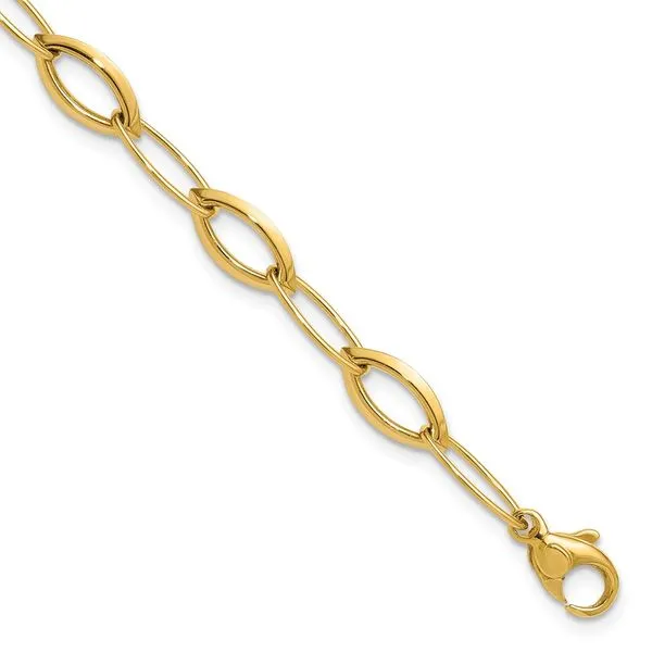 Leslie's 14K Polished Fancy Oval and Navette Link Bracelet Moseley Diamond Showcase Inc Lexington, SC