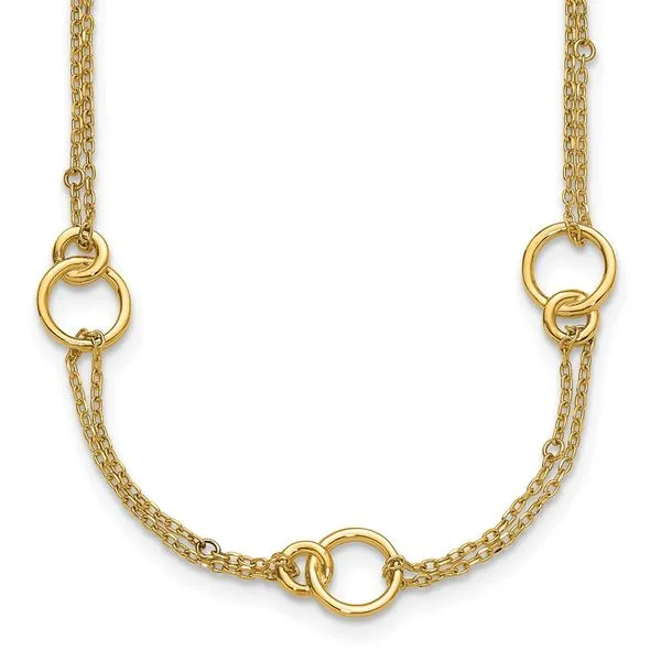Leslie's 14K Polished 2-Strand Double Circle w/ 2in Ext. Necklace Atlanta West Jewelry Douglasville, GA