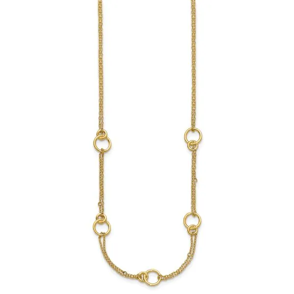 Leslie's 14K Polished 2-Strand Double Circle w/ 2in Ext. Necklace Image 2 Gaines Jewelry FLINT, MI