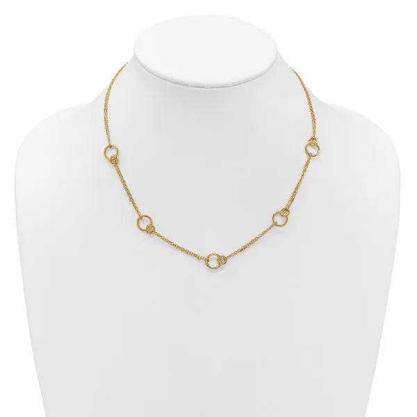 Leslie's 14K Polished 2-Strand Double Circle w/ 2in Ext. Necklace Image 3 Gaines Jewelry FLINT, MI