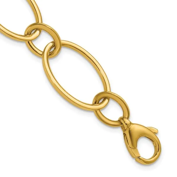 Leslie's 14K Polished Fancy Mixed Oval Link Bracelet Jim's Jewelers Tyler, TX