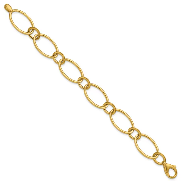 Leslie's 14K Polished Fancy Mixed Oval Link Bracelet Image 2 Grayson & Co. Jewelers Iron Mountain, MI