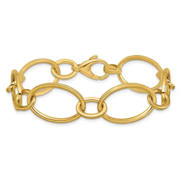 Leslie's 14K Polished Fancy Mixed Oval Link Bracelet Image 3 Grayson & Co. Jewelers Iron Mountain, MI
