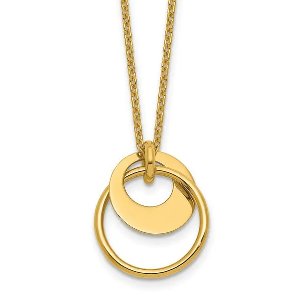 Leslie's 14K Polished Fancy Double Circle w/ 2in Ext .Necklace J. Anthony Jewelers Neenah, WI