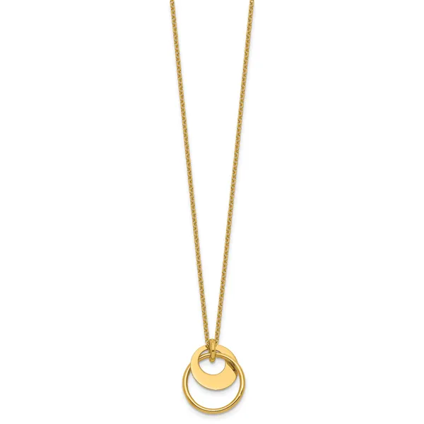 Leslie's 14K Polished Fancy Double Circle w/ 2in Ext .Necklace Image 2 Jimmy Smith Jewelers Decatur, AL