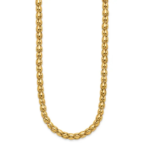 Leslie's 14K Two-tone Polished 5.5mm Popcorn Mesh Necklace Image 2 Atlanta West Jewelry Douglasville, GA