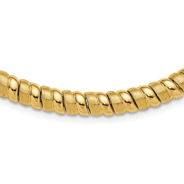 Leslie's 14K Polished and Brushed Fancy 8.0mm Necklace Trenton Jewelers Ltd. Trenton, MI
