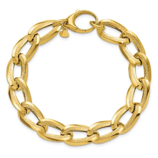 Leslie's 14K Polished and Laser-cut Fancy Oval Link Bracelet Image 4 Atlanta West Jewelry Douglasville, GA