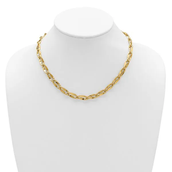 Leslie's 14K Polished Fancy Contoured Link Necklace Image 3 Atlanta West Jewelry Douglasville, GA